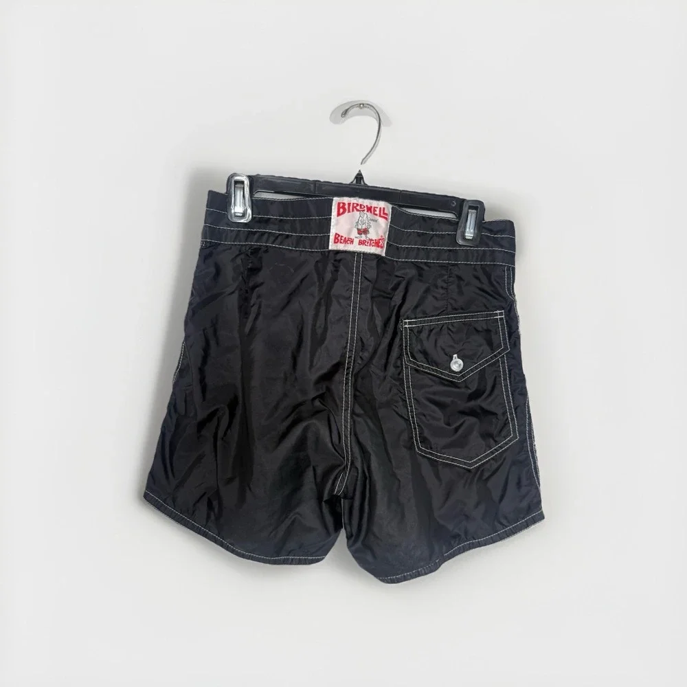 Birdwell Beach Britches Black Board Shorts Mens 29 Made in USA Surf Swim Trunks